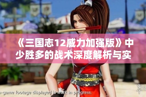 《三国志12威力加强版》中少胜多的战术深度解析与实战攻略分享