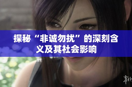 探秘“非诚勿扰”的深刻含义及其社会影响