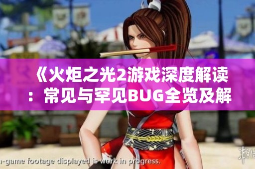 《火炬之光2游戏深度解读：常见与罕见BUG全览及解决策略》