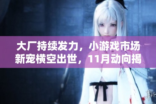 大厂持续发力，小游戏市场新宠横空出世，11月动向揭秘
