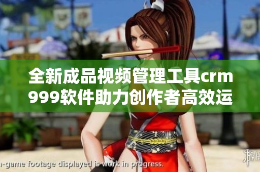 全新成品视频管理工具crm999软件助力创作者高效运营市场