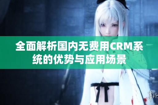 全面解析国内无费用CRM系统的优势与应用场景