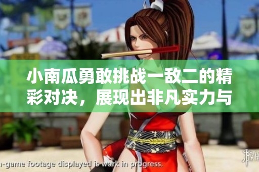 小南瓜勇敢挑战一敌二的精彩对决，展现出非凡实力与智慧