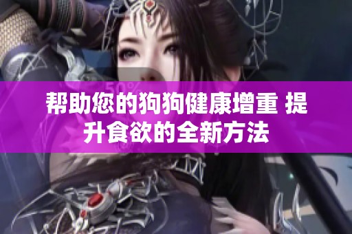 帮助您的狗狗健康增重 提升食欲的全新方法