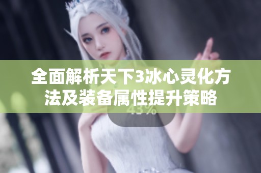 全面解析天下3冰心灵化方法及装备属性提升策略