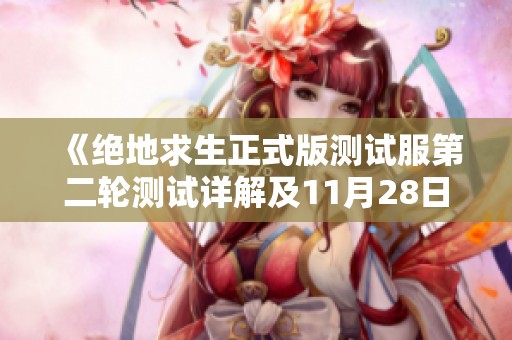 《绝地求生正式版测试服第二轮测试详解及11月28日更新内容解析》