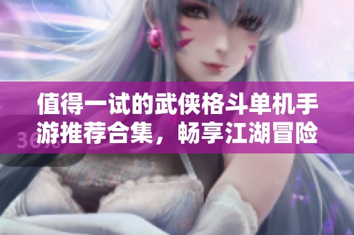 值得一试的武侠格斗单机手游推荐合集，畅享江湖冒险乐趣