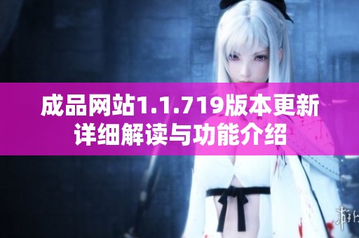 成品网站1.1.719版本更新详细解读与功能介绍