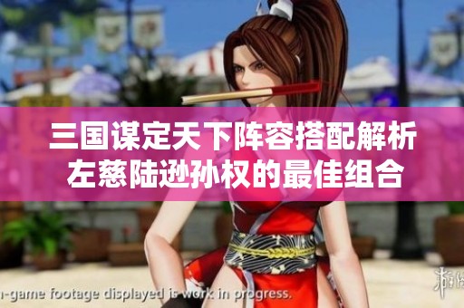 三国谋定天下阵容搭配解析 左慈陆逊孙权的最佳组合攻略