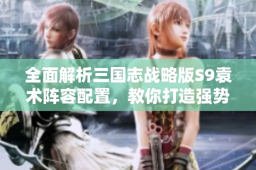 全面解析三国志战略版S9袁术阵容配置，教你打造强势战队秘诀
