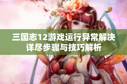 三国志12游戏运行异常解决详尽步骤与技巧解析