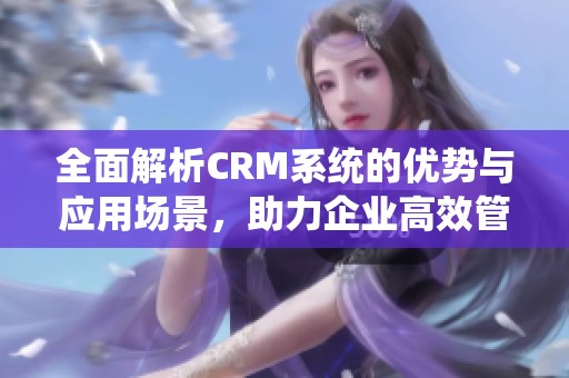 全面解析CRM系统的优势与应用场景，助力企业高效管理客户关系