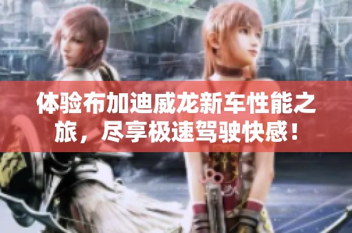 体验布加迪威龙新车性能之旅，尽享极速驾驶快感！