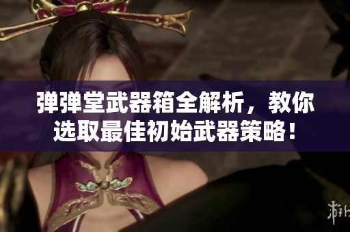弹弹堂武器箱全解析，教你选取最佳初始武器策略！
