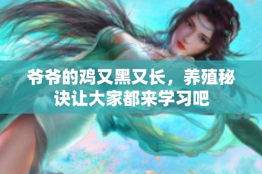 爷爷的鸡又黑又长，养殖秘诀让大家都来学习吧