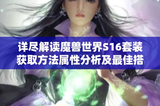 详尽解读魔兽世界S16套装获取方法属性分析及最佳搭配技巧