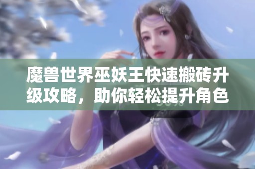 魔兽世界巫妖王快速搬砖升级攻略，助你轻松提升角色等级！