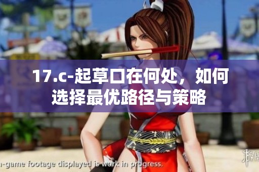 17.c-起草口在何处，如何选择最优路径与策略