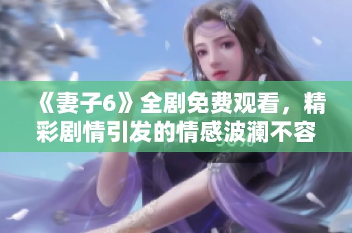 《妻子6》全剧免费观看，精彩剧情引发的情感波澜不容错过