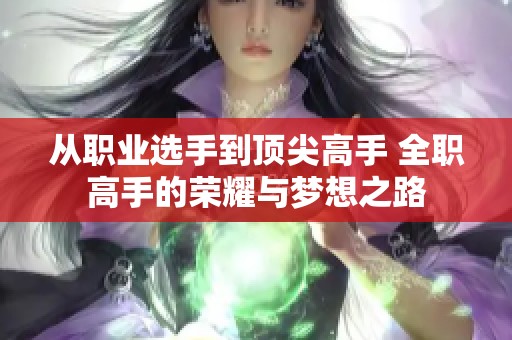 从职业选手到顶尖高手 全职高手的荣耀与梦想之路