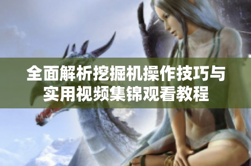 全面解析挖掘机操作技巧与实用视频集锦观看教程