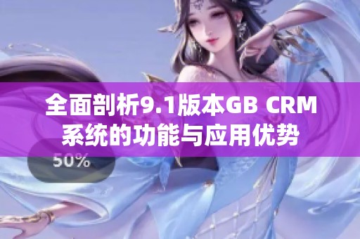 全面剖析9.1版本GB CRM系统的功能与应用优势