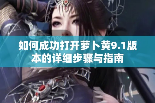 如何成功打开萝卜黄9.1版本的详细步骤与指南