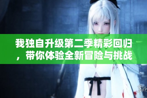 我独自升级第二季精彩回归，带你体验全新冒险与挑战